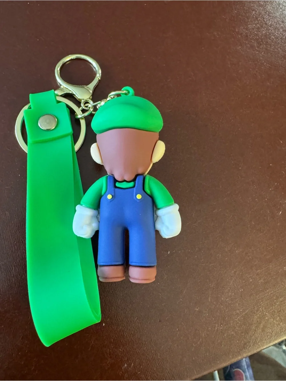 Super Mario Luigi Green Rubber Keychain Charm